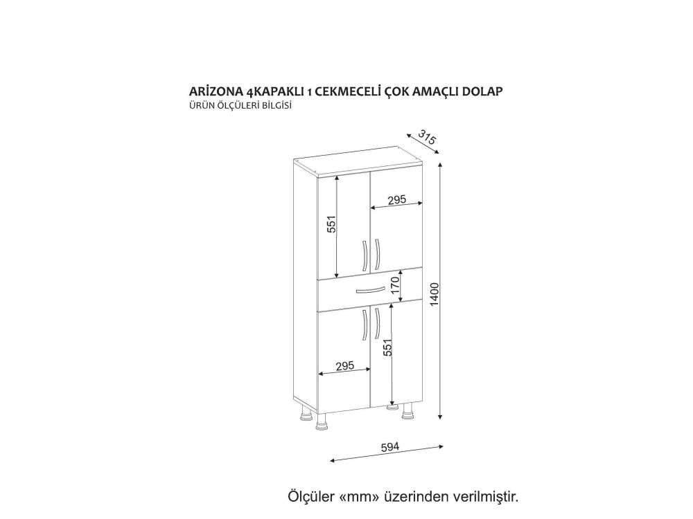 Mobile da bagno in legno "Arizona" - 59 x 31 x 140 cm - Bianco
