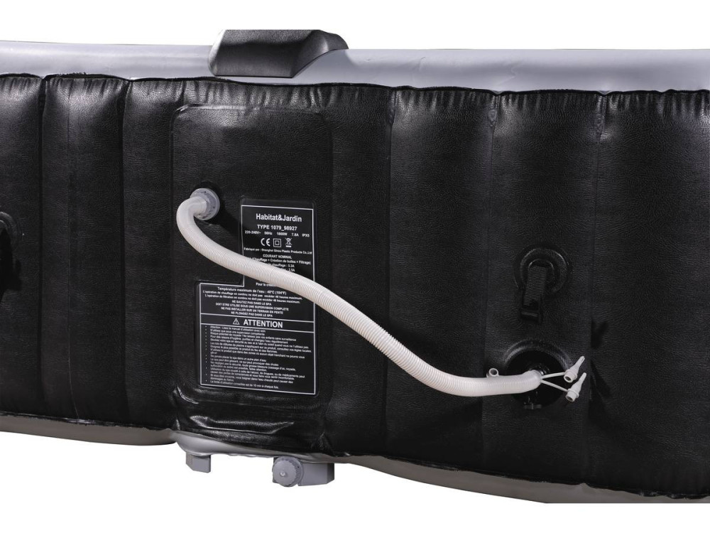 NICE PVC Inflatable Spa - 6 posti - Grigio / Nero