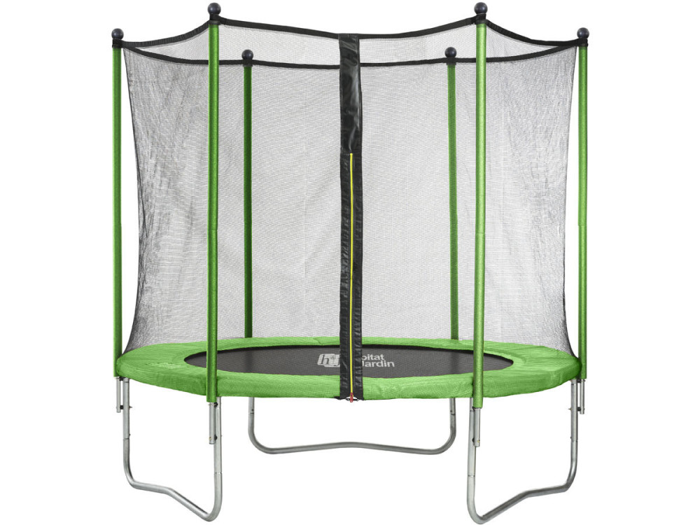 Trampolino “Yoopi” - Ø 2,44 m - con rete + scaletta + copertura + kit ancoraggio