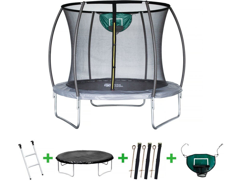 Trampolino con rete di sicurezza interna "jumper" - Ø 4,88 m - Grigio