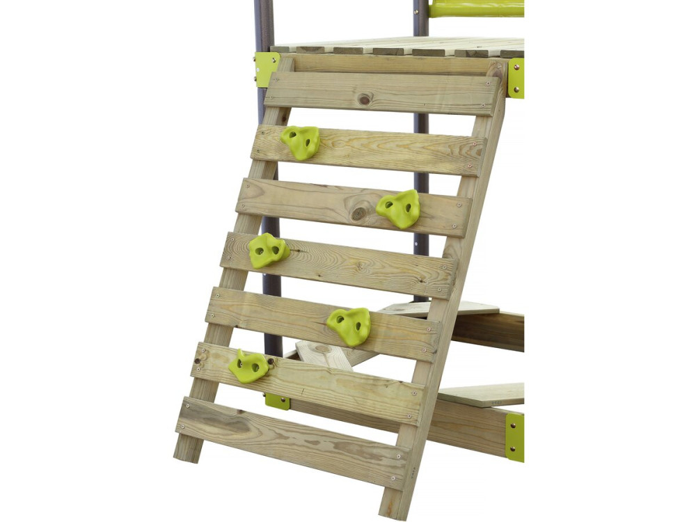 Altalena in metallo "Lucien" con scivolo e sabbiera - Verde