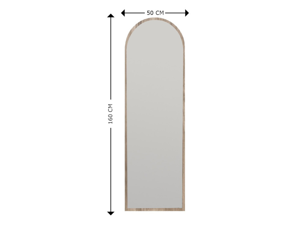 Specchio in legno "Emma" - 50 x 160 cm - Marrone