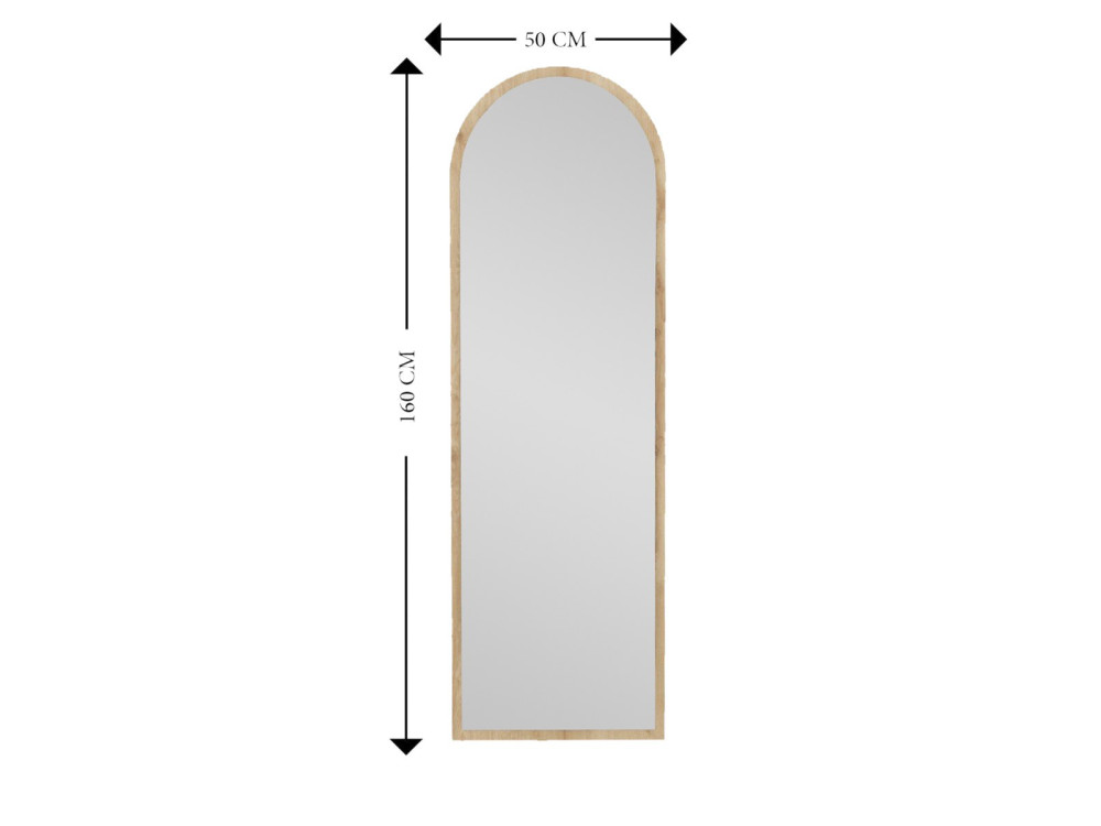 Specchio in legno "Emma" - 50 x 160 cm - Beige