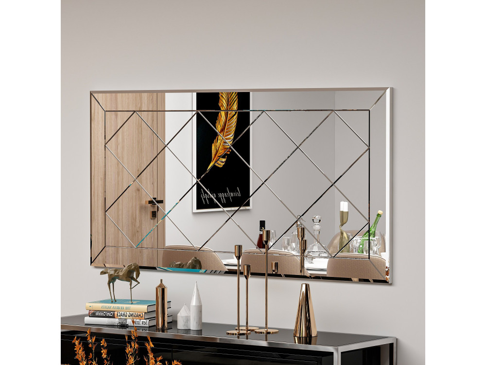 Specchio in legno "Pauli" - 120 x 60 cm - Bianco