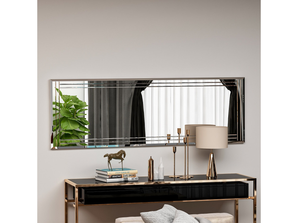 Specchio in legno "Buhem" - 40 x 120 cm - Bianco