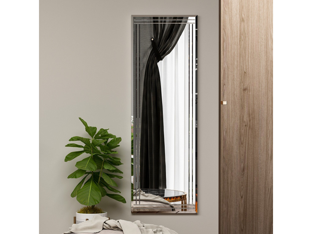 Specchio in legno "Buhem" - 40 x 120 cm - Bianco
