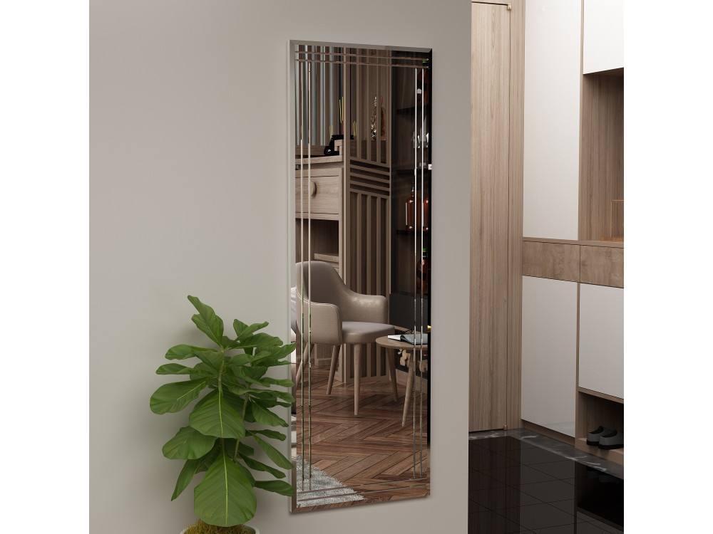 Specchio in legno "Buhem" - 40 x 120 cm - Bianco