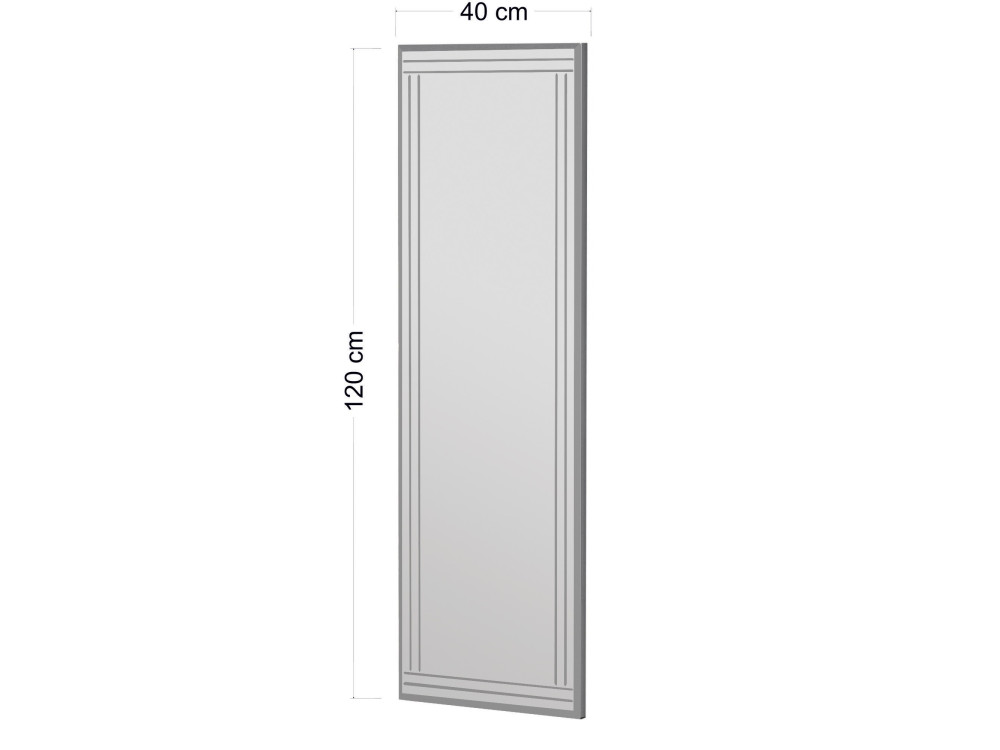 Specchio in legno "Buhem" - 40 x 120 cm - Bianco