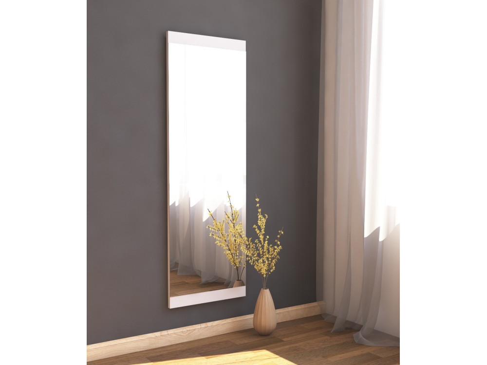 Specchio in legno "Azus" - 40 x 120 cm - Bianco