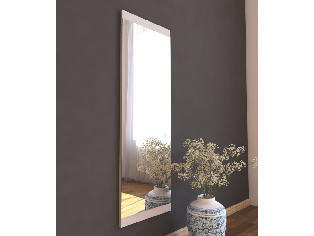 Specchio in legno "Azus" - 40 x 120 cm - Bianco