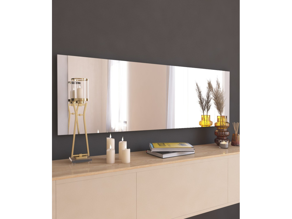 Specchio in legno "Azus" - 40 x 120 cm - Bianco