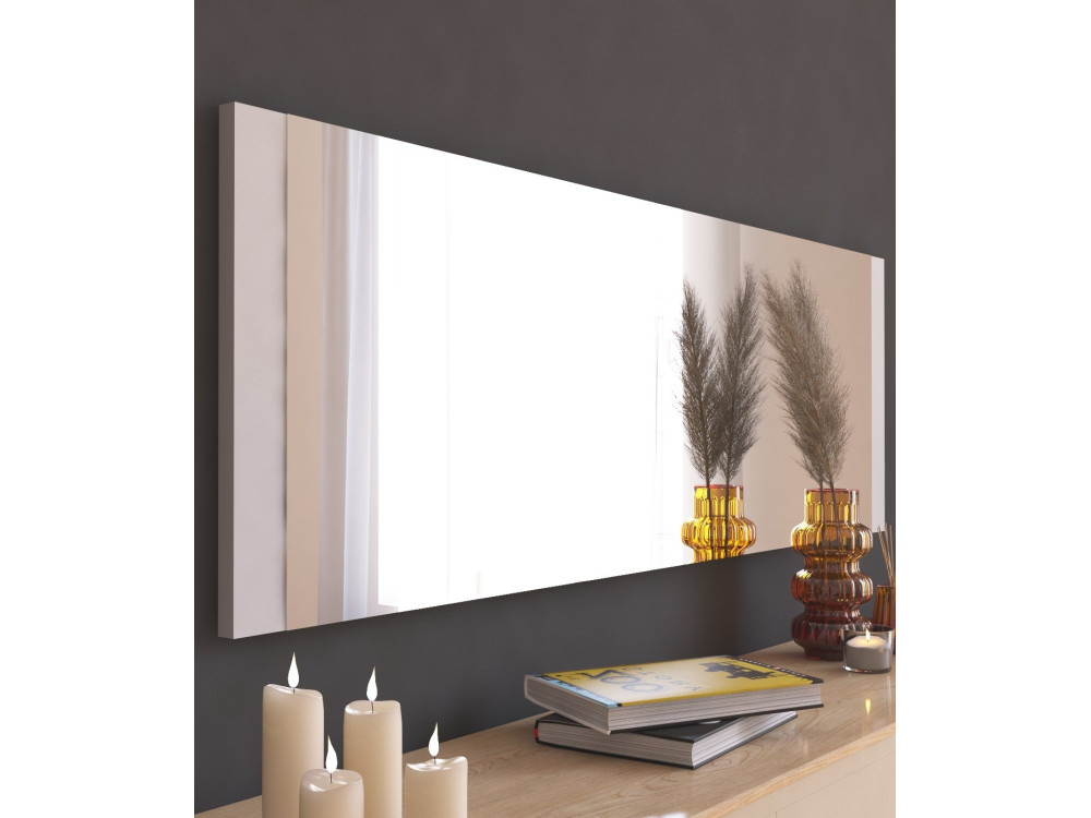 Specchio in legno "Azus" - 40 x 120 cm - Bianco