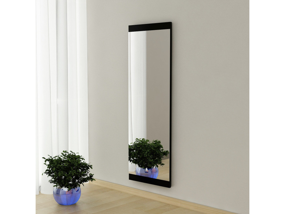 Specchio in legno "Azus" - 40 x 120 cm - Nero