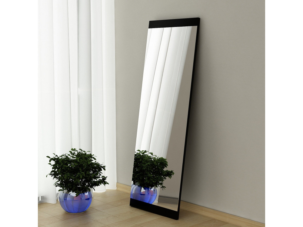 Specchio in legno "Azus" - 40 x 120 cm - Nero