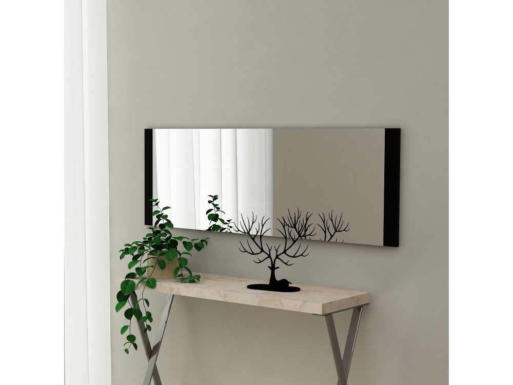 Specchio in legno "Azus" - 40 x 120 cm - Nero