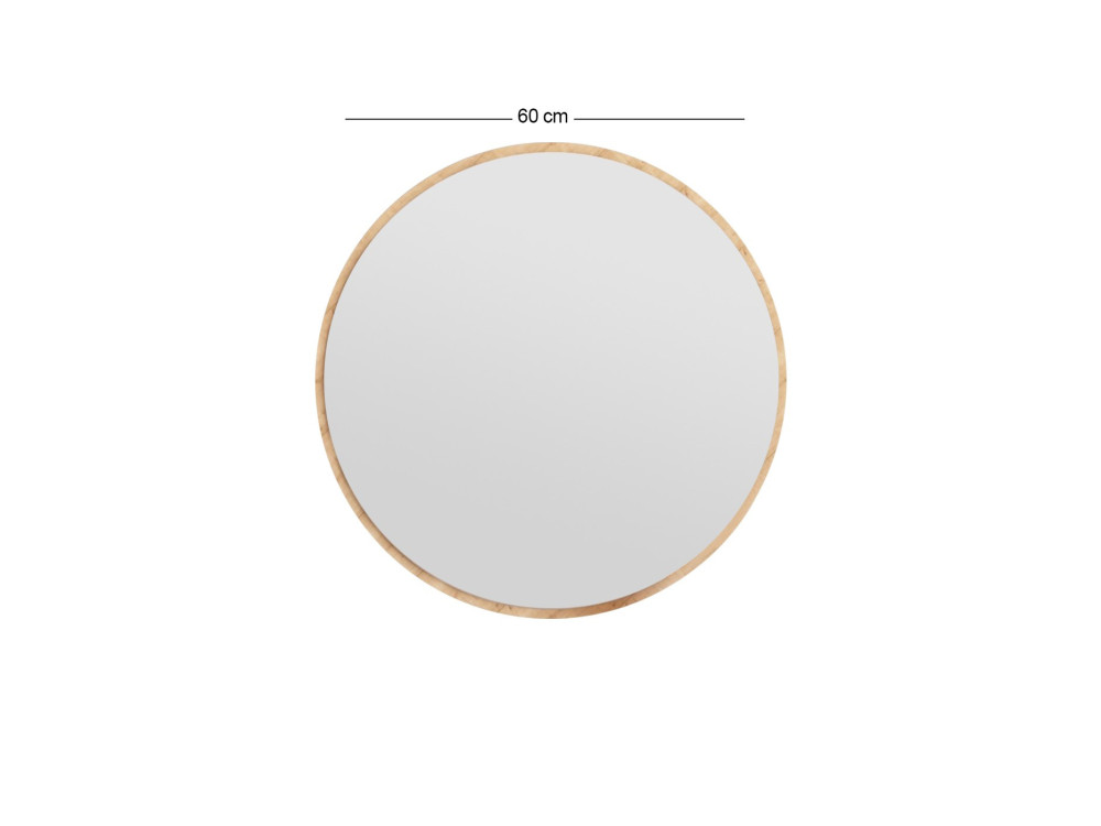 Specchio in legno "Ozze" - 60 x 60 cm - Beige