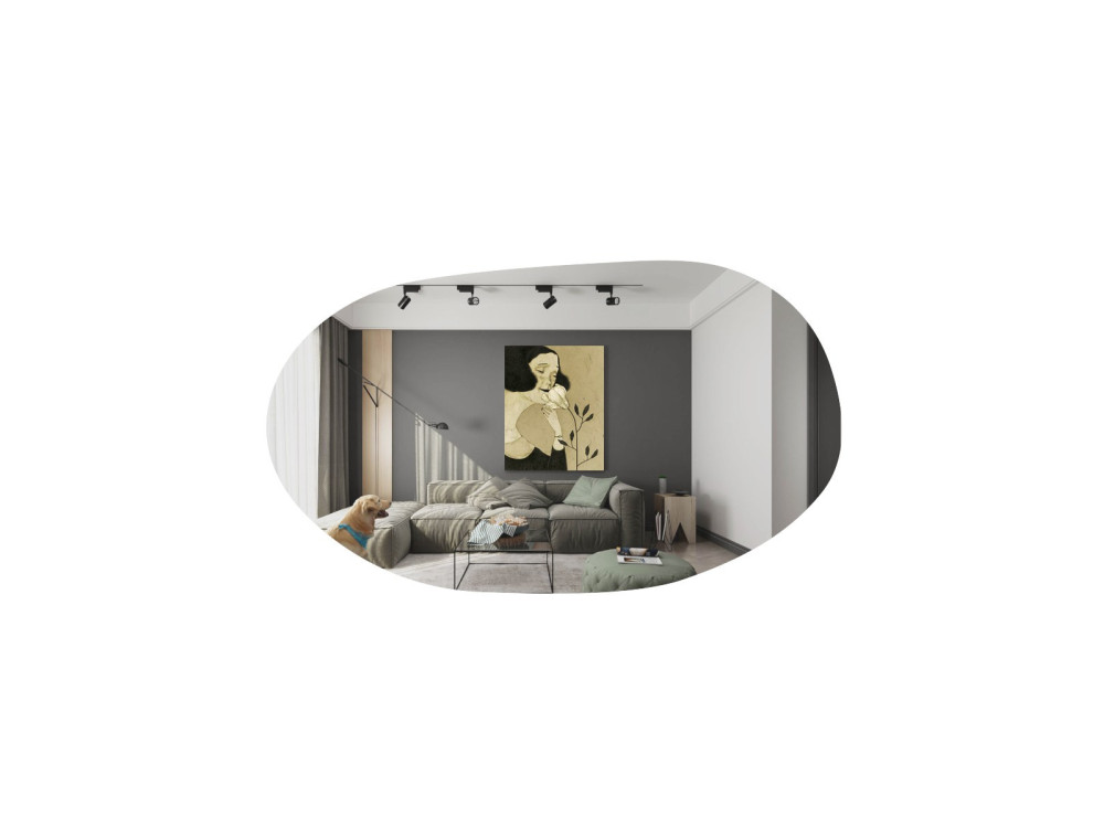 Specchio in legno "Vanomi" - 52 x 89 cm - Nero