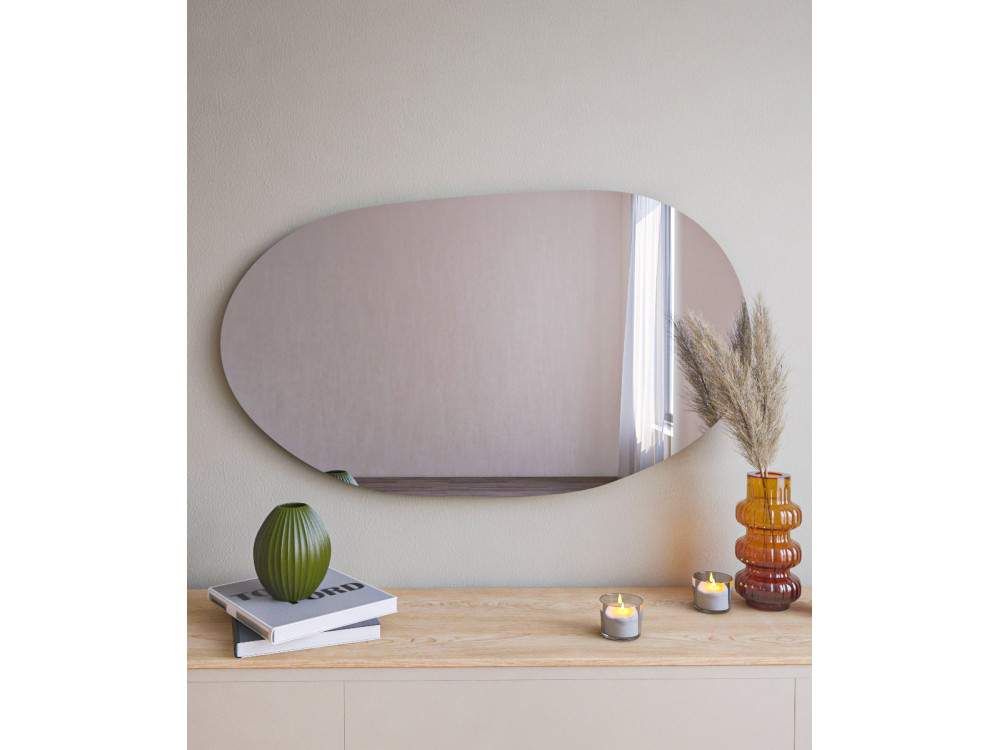 Specchio in legno "Vanomi" - 52 x 89 cm - Nero