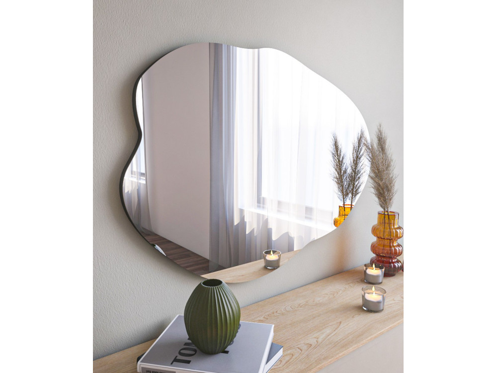 Specchio in legno "Ohho" - 60 x 85 cm - Nero