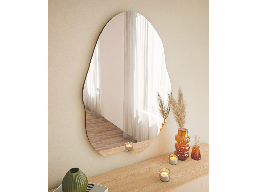 Specchio in legno "Ohho" - 60 x 85 cm - Nero