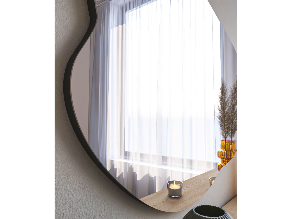 Specchio in legno "Ohho" - 60 x 85 cm - Nero