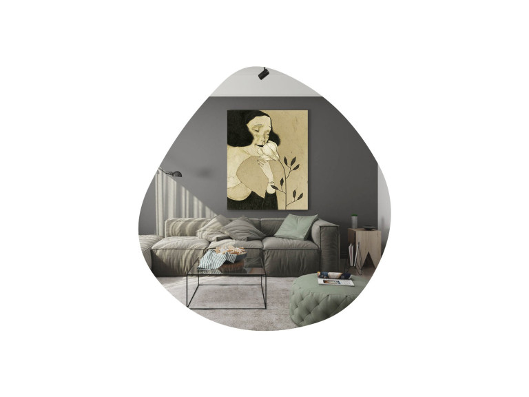 Specchio in legno "Besso" - 60 x 60 cm - Nero
