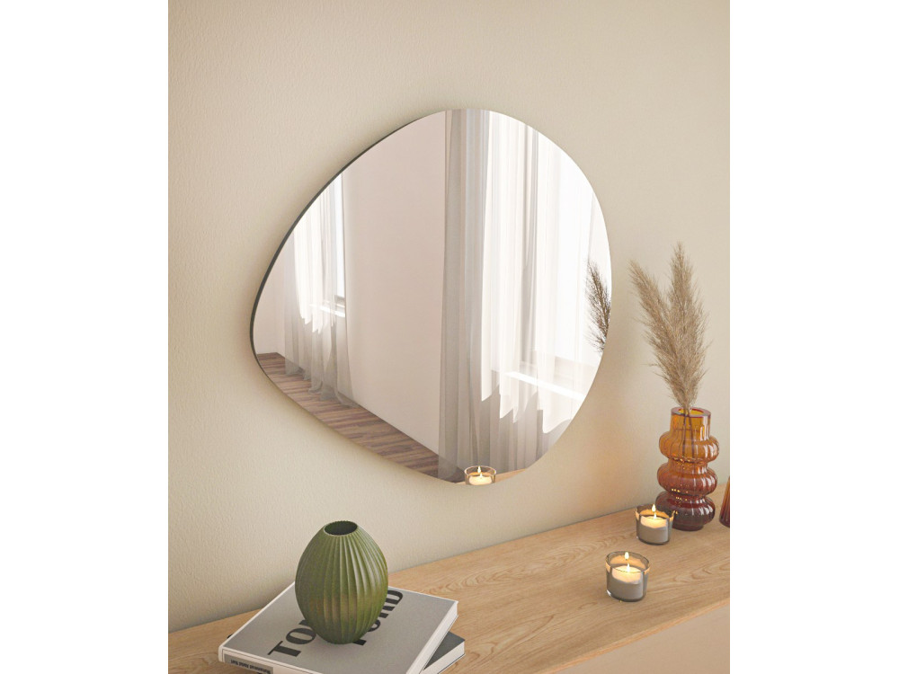 Specchio in legno "Besso" - 60 x 60 cm - Nero