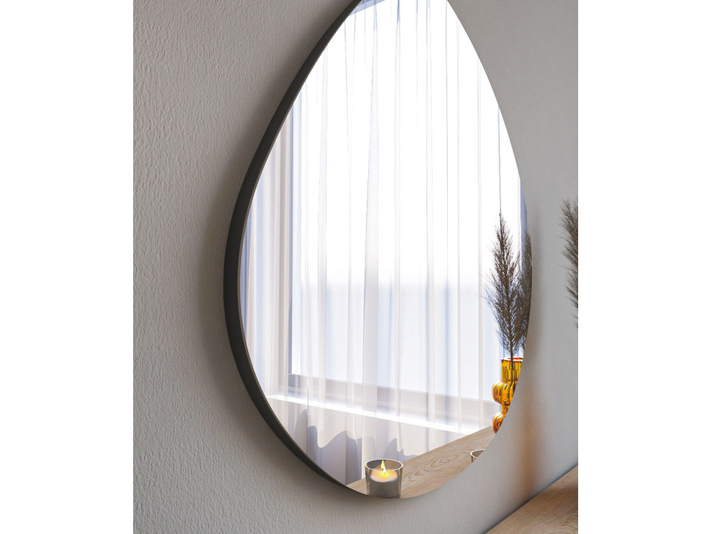 Specchio in legno "Besso" - 60 x 60 cm - Nero