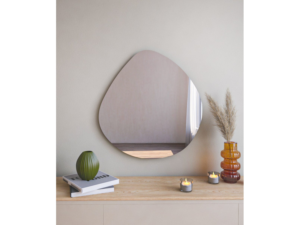 Specchio in legno "Besso" - 60 x 60 cm - Nero