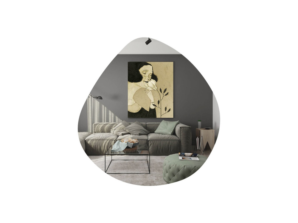 Specchio in legno "Besso" - 60 x 60 cm - Nero