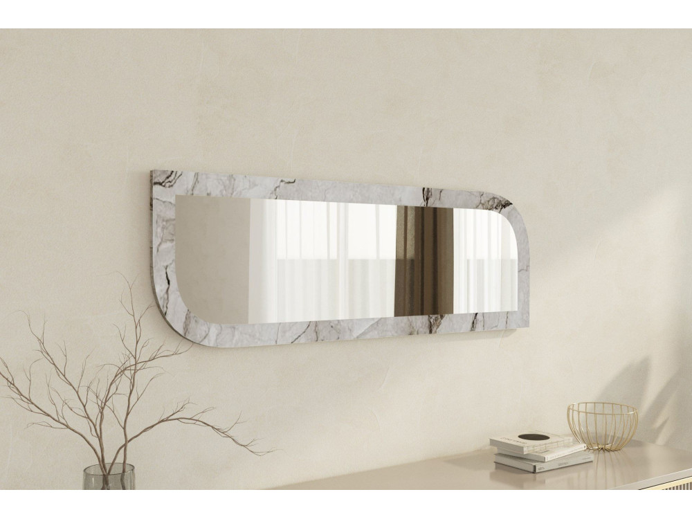 Specchio in legno "Arni" - 120 x 40 cm - Beige