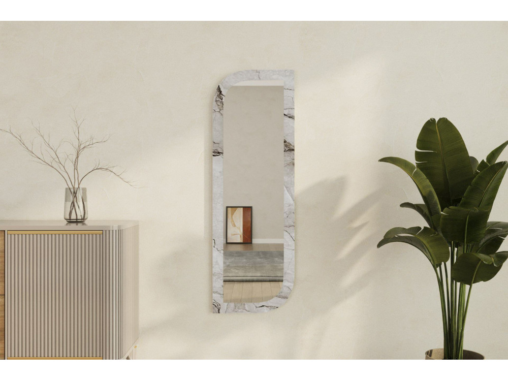 Specchio in legno "Arni" - 120 x 40 cm - Beige