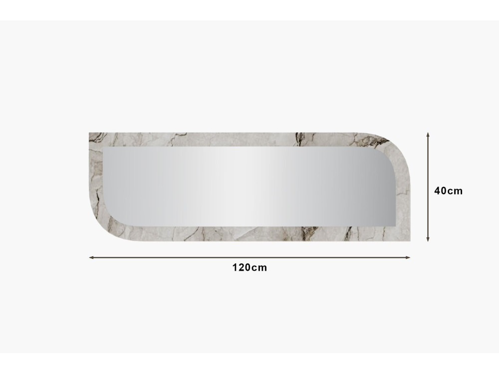 Specchio in legno "Arni" - 120 x 40 cm - Beige