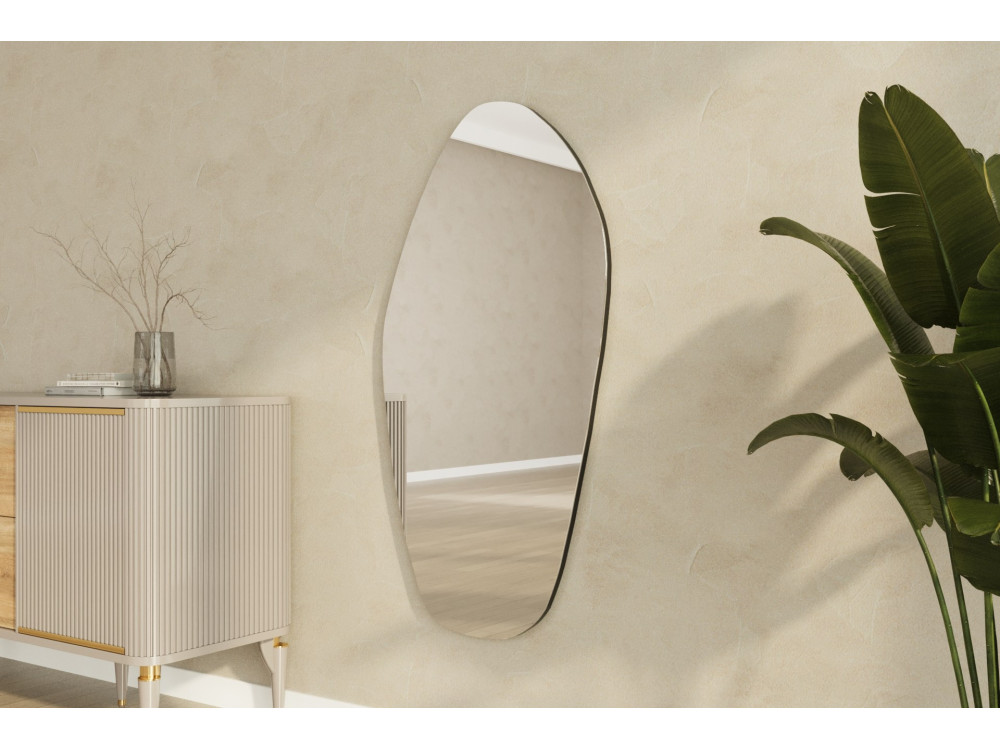 Specchio in legno "Bella" - 60 x 120 cm - Nero