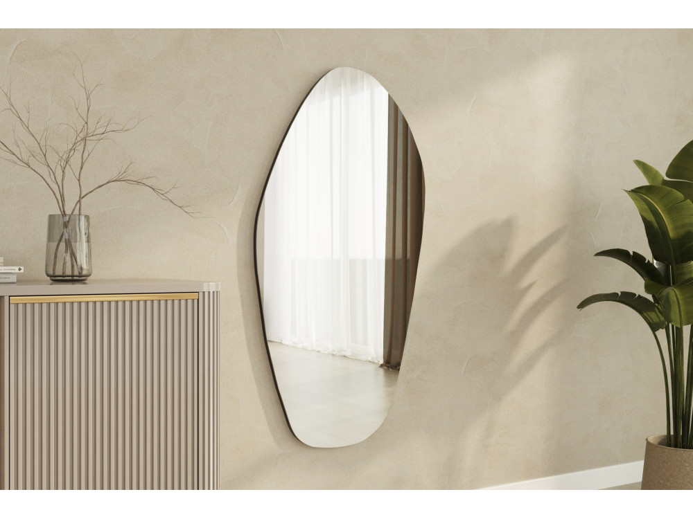 Specchio in legno "Bella" - 60 x 120 cm - Nero