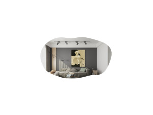 Specchio in legno "Lossa" - 52 x 89 cm - Nero
