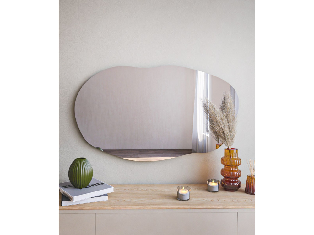 Specchio in legno "Lossa" - 52 x 89 cm - Nero