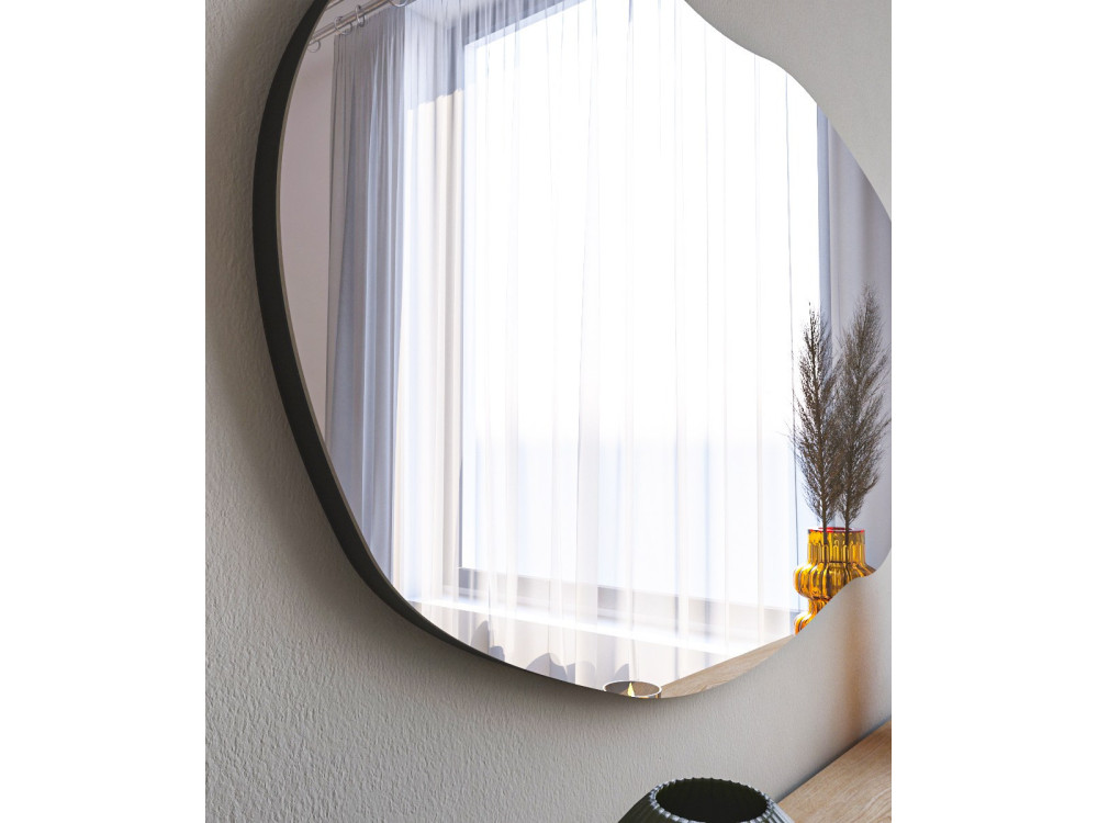 Specchio in legno "Lossa" - 52 x 89 cm - Nero
