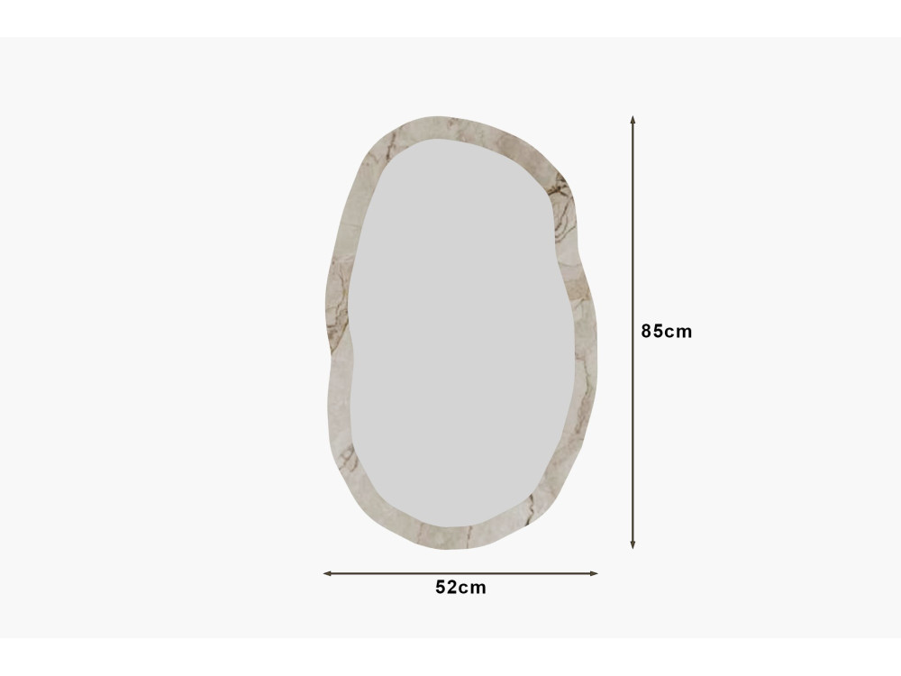 Specchio di legno "Lossa" - 52 x 86 cm - Beige marmorizzato