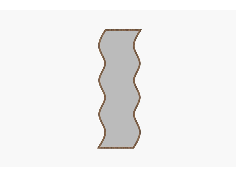 Specchio in legno "Safi" 40 x 2,2 x 120 cm - Bianco