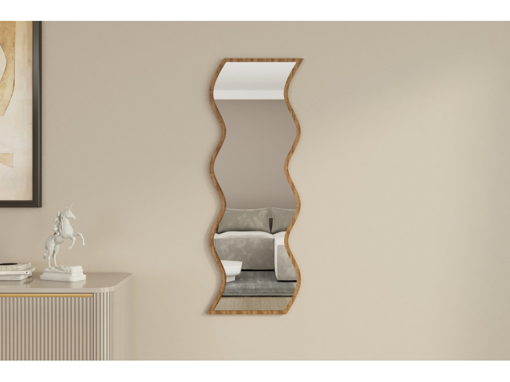 Specchio in legno "Safi" 40 x 2,2 x 120 cm - Bianco