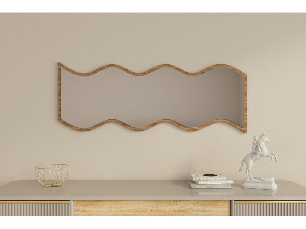 Specchio in legno "Safi" 40 x 2,2 x 120 cm - Bianco
