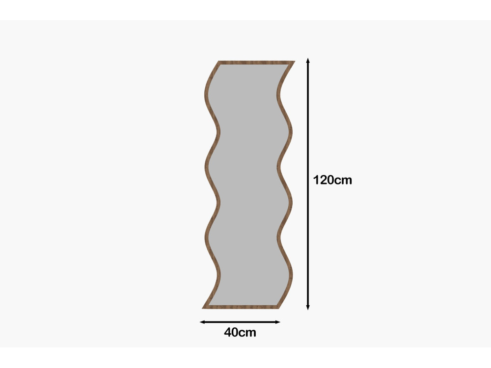Specchio in legno "Safi" 40 x 2,2 x 120 cm - Bianco