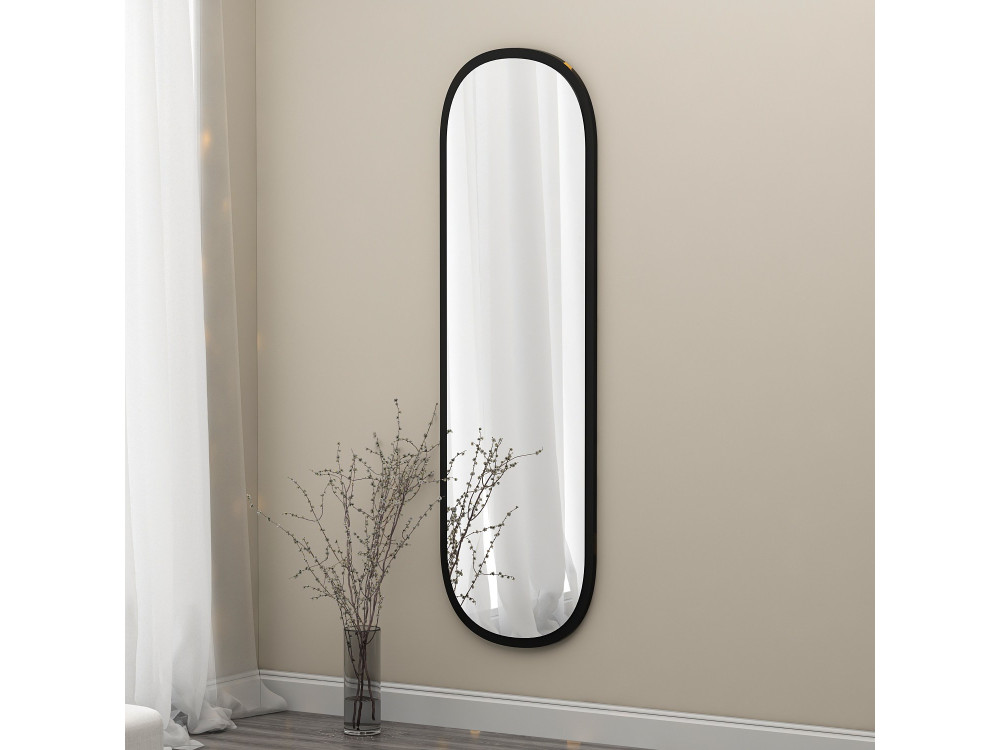 Specchio in legno "Magnum" - 40 x 120 cm - Nero