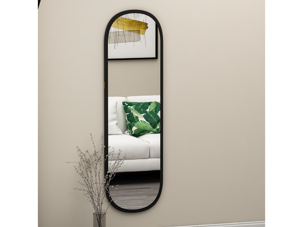 Specchio in legno "Magnum" - 40 x 120 cm - Nero