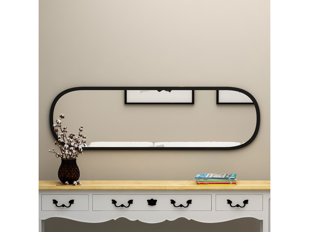Specchio in legno "Magnum" - 40 x 120 cm - Nero