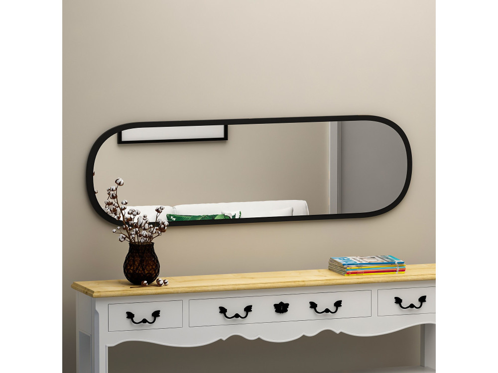 Specchio in legno "Magnum" - 40 x 120 cm - Nero