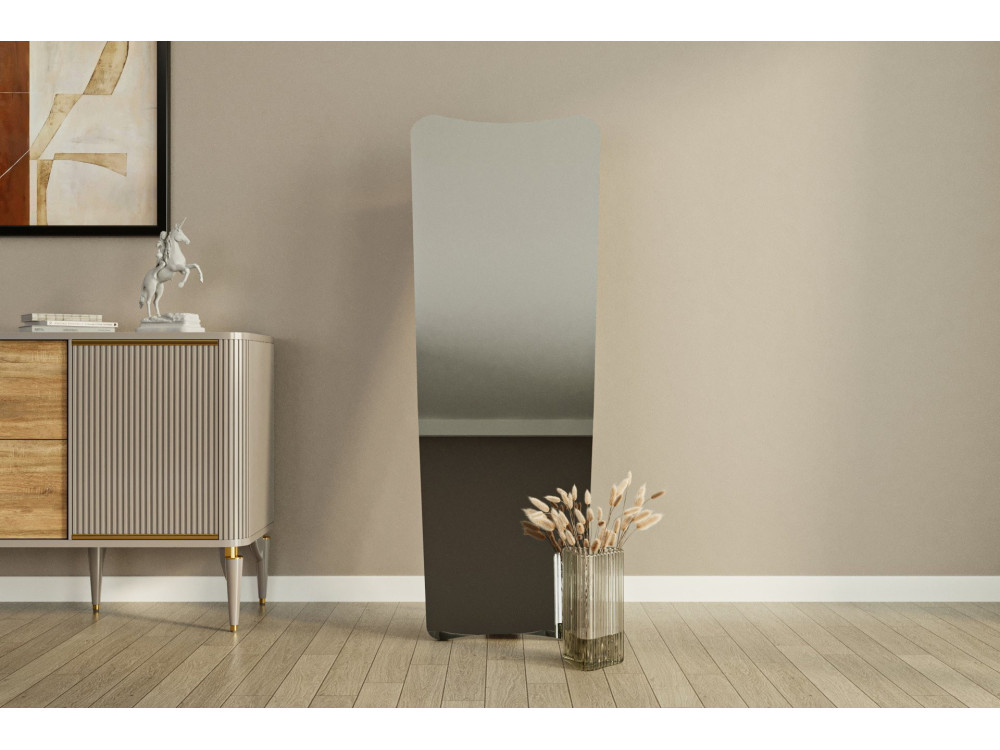 Specchio in legno "Vitros" - 55 x 150 cm - Nero