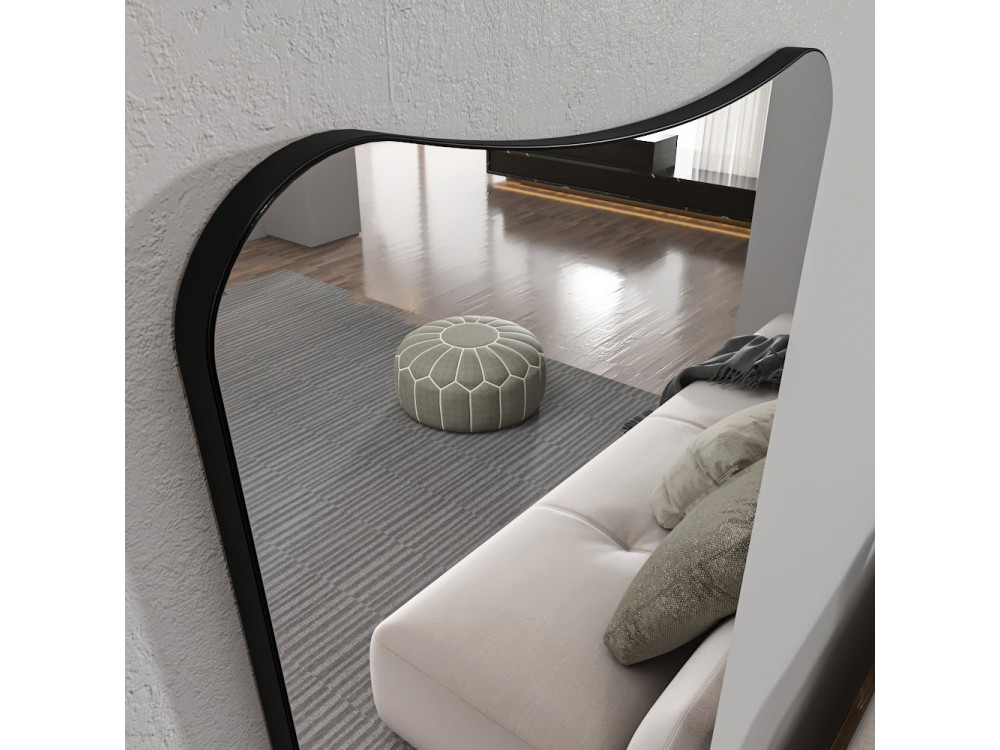 Specchio in legno "Vitros" - 55 x 150 cm - Nero