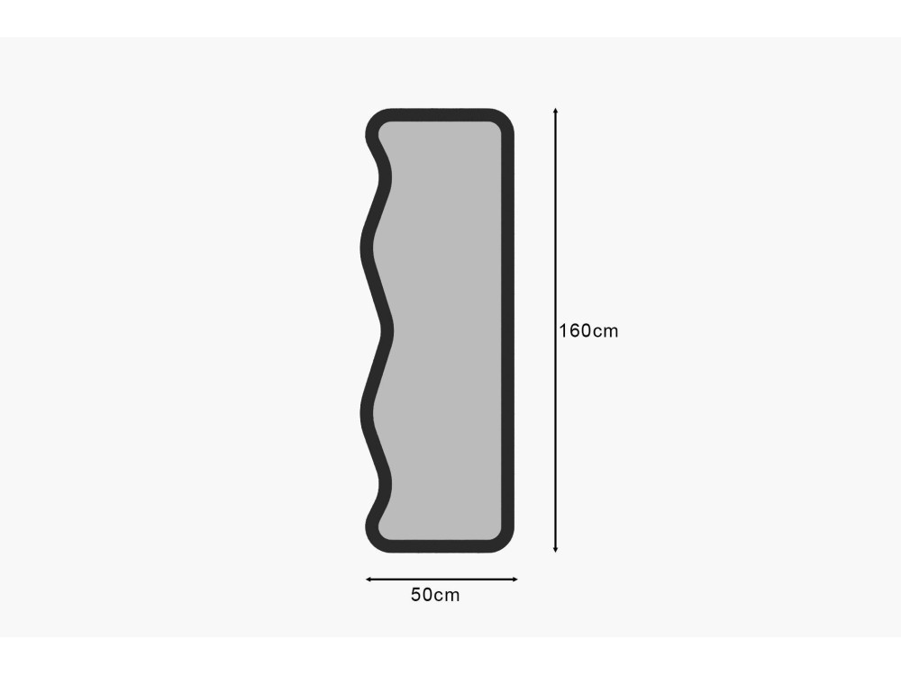 Specchio in legno "Asel" - 50 x 160 cm - Nero